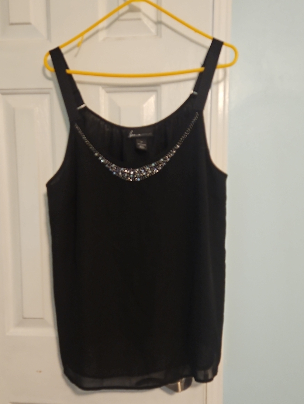Lane Bryant Black Beaded Scoop Neck Camisole